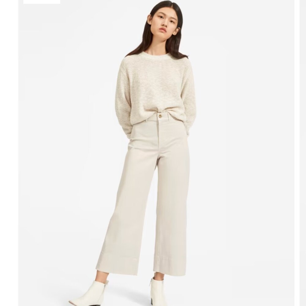 EVERLANE – The Lightweight Wide Leg Crop Chino Pants SAND Size 4 NWOT